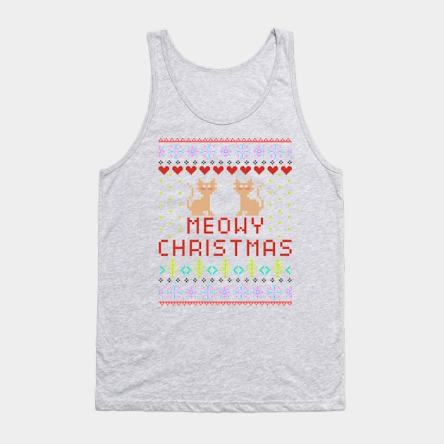 Meowy Christmas Tank Top by RobinBobbinStore